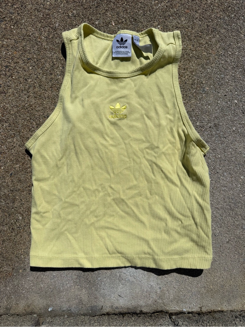 adidas Women’s Pale Yellow Ribbed Tank